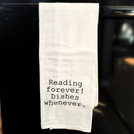 Towel: Reading forever, dishes whenever